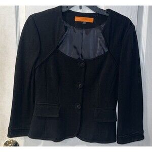 Cynthia Steffe Jacket Sz 6 Cropped Black Sweetheart Neck Romantic Whimsigoth